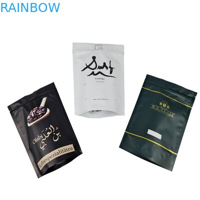 High Moisture Barrier Doypack Laminated Material Custom Logo Plastic Resealable Ziplock Coffee Pouches