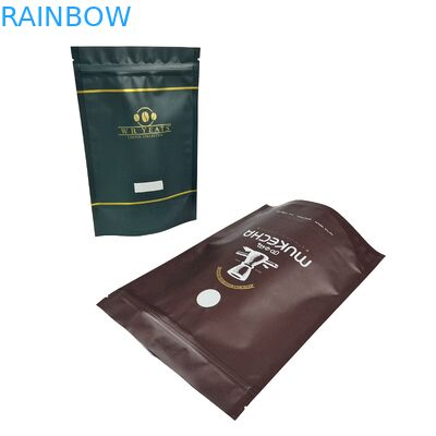 Custom Logo Plastic Stand Up Bags With Degassing Valve 100g 250g Coffee Bean Plastic Packaging Bags