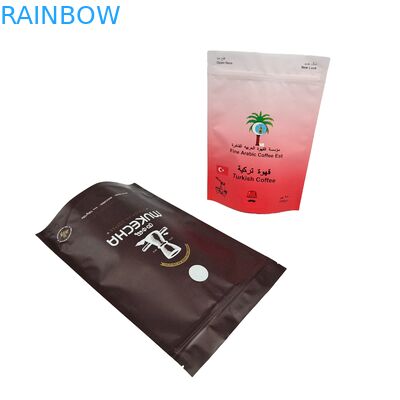 Arabica Coffee Beans Custom Printed Packaging Leak Proof Zipper Mylar Plastic Stand Up Bags