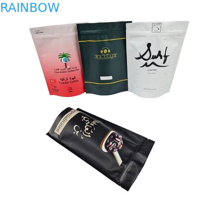 Arabica Coffee Beans Custom Printed Packaging Leak Proof Zipper Mylar Plastic Stand Up Bags