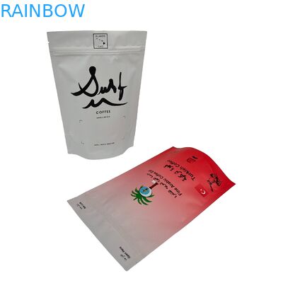 Low MOQ Self Sealing Premium Coffee Bean Plastic Packaging Custom Printed Stand Up Pouches