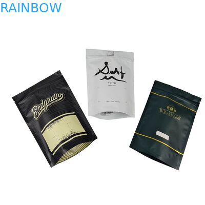 Low MOQ Self Sealing Premium Coffee Bean Plastic Packaging Custom Printed Stand Up Pouches