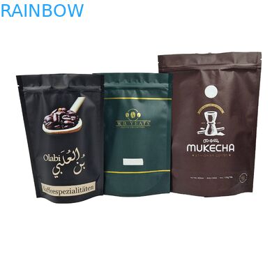 OEM Custom Printed Coffee Bags Plastic Packaging Bags Stand Up Coffee Bags With Resealable Zipper