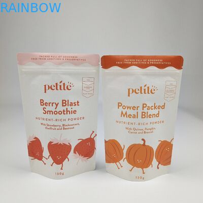 Recyclable Zipper White Brown Kraft Paper Bag Custom Food Nut Peanut Tea Candy Cookie Packaging Stand Up Pouch With Logo