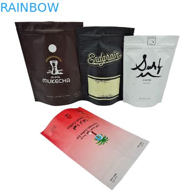 Cocoa Coffee Powder Custom Digital Printed Stand Up Bags Aluminum Foil With Ziplock Plastic Pouches