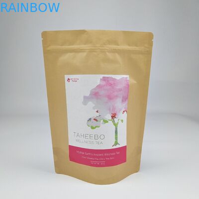 Doypack Ziplock Brown White Kraft Craft Paper Standing Up Pouches Food Packaging Smell Proof Zipper Bags