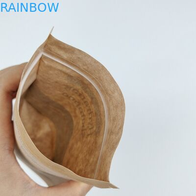 Doypack Ziplock Brown White Kraft Craft Paper Standing Up Pouches Food Packaging Smell Proof Zipper Bags