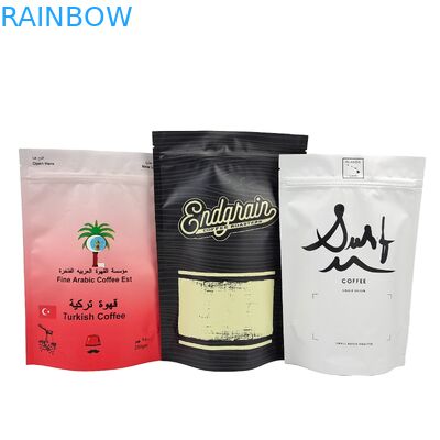Robusta Coffee Beans Bags Customized Printed With Logo Food Grade Stand Up Zip Lock Coffee Chocolate Bag