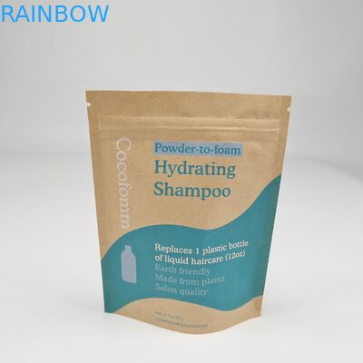 Stand Up Zipper Kraft Brown Paper Resealable Heat Sealable Food Storage Doypack Packaging Pouches Bag With Clear Window