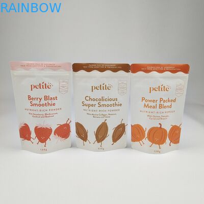 Stand Up Zipper Kraft Brown Paper Resealable Heat Sealable Food Storage Doypack Packaging Pouches Bag With Clear Window
