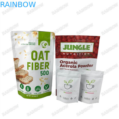 Biodegradable Pouches Custom Kraft Paper Stand Up Pouch Resealable Ziplock Protein Powder Bags