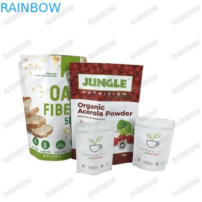 Biodegradable Pouches Custom Kraft Paper Stand Up Pouch Resealable Ziplock Protein Powder Bags