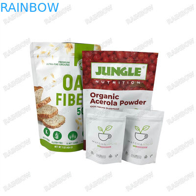 Biodegradable Pouches Custom Kraft Paper Stand Up Pouch Resealable Ziplock Protein Powder Bags