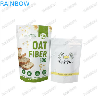 Biodegradable Pouches Custom Kraft Paper Stand Up Pouch Resealable Ziplock Protein Powder Bags