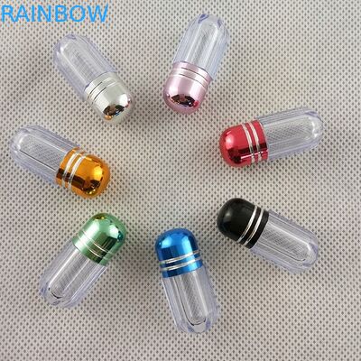 Colorful Plastic Pill Bottles Metal Cap Capsule Container Engraving Craft ABS Material