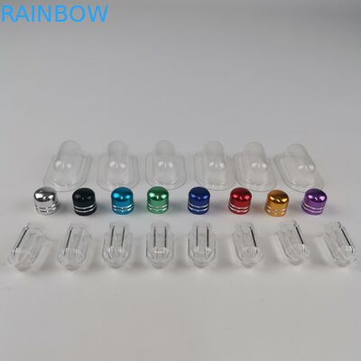 Colorful Plastic Pill Bottles Metal Cap Capsule Container Engraving Craft ABS Material