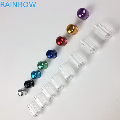 Colorful Plastic Pill Bottles Metal Cap Capsule Container Engraving Craft ABS Material