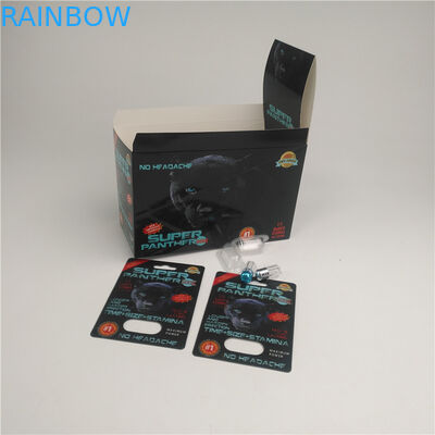 Plastic Empty Medicine Bottles Male Enhancement Rhino 99 Pills Blister Card With Display Box