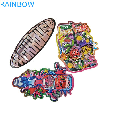 Custom Special Shaped Zipper Packaging Soft Touch CBD Child Proof 3.5g Irregular Die Cut Plastic Bags