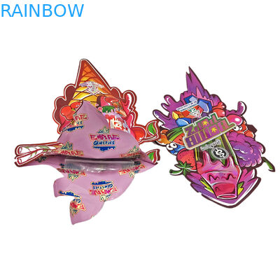 Plastic Custom Design Special Shape Packaging Printed Hologram Foil Candy Child Proof Mylar Die Cut Bags