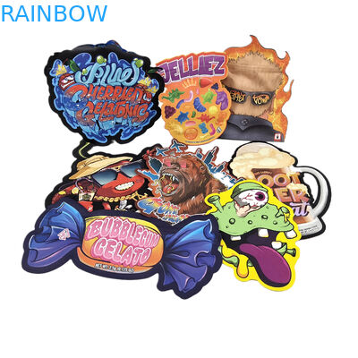 Custom Design Printed Mylar bags packaging Soft Touch Plastic 3.5g Mylar Bags Die Cut Irregular Pouches packaging