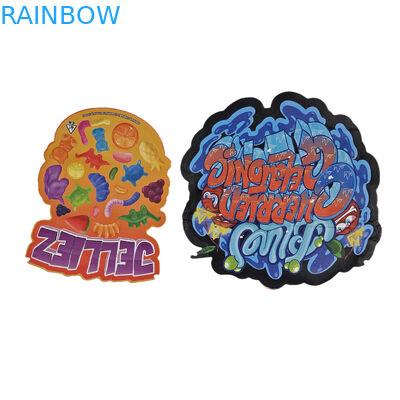 Custom Printed Soft Touch Holograph Die Cut Irregular Special Shape Plastic Zipper Mylar Food Packaging Bag