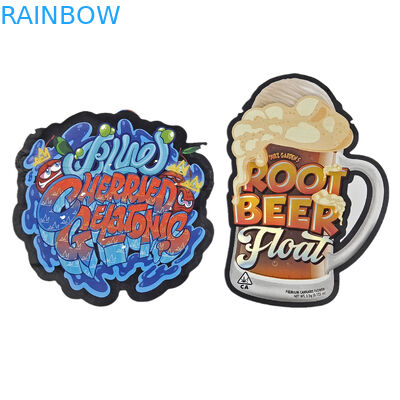 Die Cut Custom Irregular Special Shape Plastic Childproof Mylar Packaging With Zipper 3.5g Food Grade Custom Shape Mylar