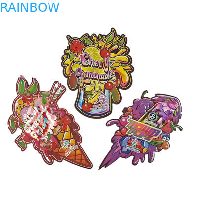 Die Cut Custom Irregular Special Shape Plastic Childproof Mylar Packaging With Zipper 3.5g Food Grade Custom Shape Mylar