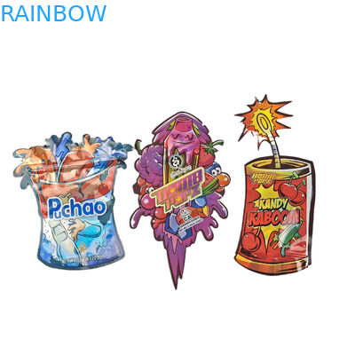 Die Cut Custom Irregular Special Shape Plastic Childproof Mylar Packaging With Zipper 3.5g Food Grade Custom Shape Mylar