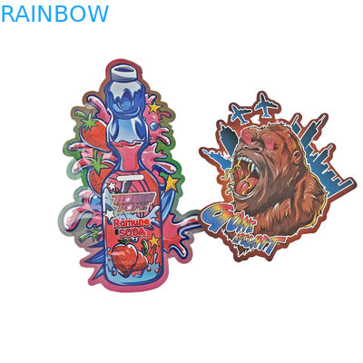 Custom Matte Logo Resealable Plastic Shaped Pouch Smell Proof Die Cut Ziplock 3.5 Mylar Bags For Candy