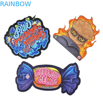 Special Irregular Shaped Smell Proof Bags With Ziplock Custom28g 14g 7g 3.5g Die Cut Snack Food Packaging Mylar Bag