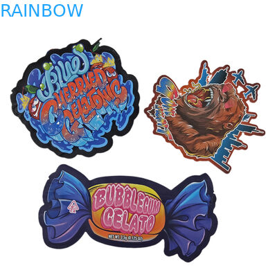 Custom Digital Printed Die Cut Irregular 3.5g Bag Special Shaped Food Plastic Ziplock Packaging Mylar Bags