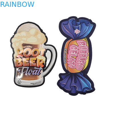 Custom Digital Printed Die Cut Irregular 3.5g Bag Special Shaped Food Plastic Ziplock Packaging Mylar Bags