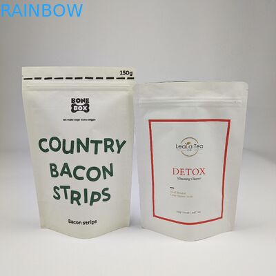 Custom Printed Food Packaging Bag Smell Proof Ziplock Kraft Paper Stand Up Pouch With Zipper And Window