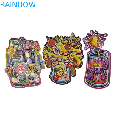 Custom Printed Edible Bags Plastic Packaging Die Cut Special Shaped Plastic Pouch With Ziplock 3.5g Snack Mylar Bags