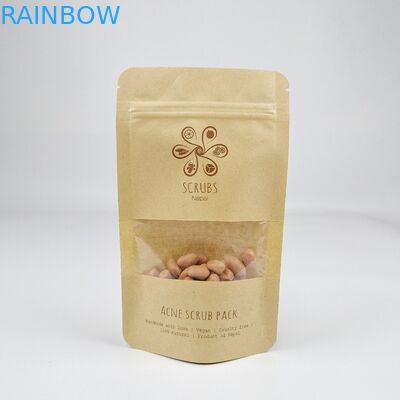 Customized Free Sample Custom Logo All Sizes Eco White Kraft Paper Stand Up Pouches Bags For Tea Nuts Coffee