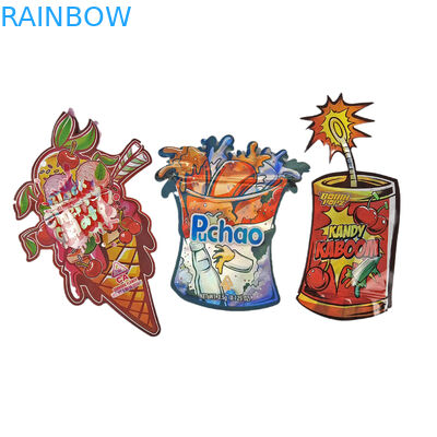 Smell Proof Custom Printed 3.5g Unique Special Shaped Irregular Food Packaging Die Cut Bags With Ziplock Mylar Bags