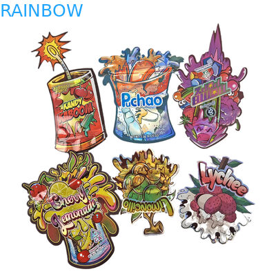 Smell Proof Custom Printed 3.5g Unique Special Shaped Irregular Food Packaging Die Cut Bags With Ziplock Mylar Bags