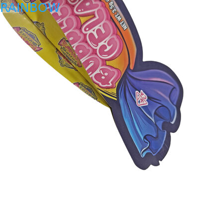 Smell Proof Custom Printed 3.5g Unique Special Shaped Irregular Food Packaging Die Cut Bags With Ziplock Mylar Bags