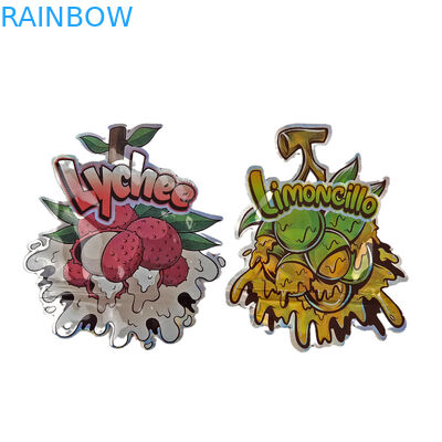 High Quality Custom Logo Special Shape Smell Proof Ziplock Irregular Unique Die Cut 3.5g Mylar Bags For Cookie Candy