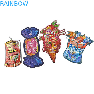 Wholesale 3.5g Custom Die Cut Ziplock Bags For Food Packaging Smell Proof Shape Edible Package Food Mylar Bags