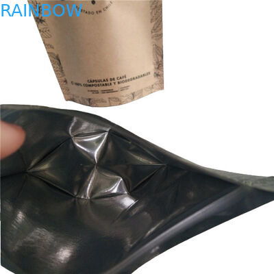 Flat Bottom Bag Food Packaging Film Plain White Printing Top Filling With Air Valve