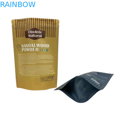 Kraft Brown Paper Snack Bag Packaging Stand Up Pouch Flat Bottom With Zipper