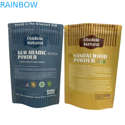 Kraft Brown Paper Snack Bag Packaging Stand Up Pouch Flat Bottom With Zipper