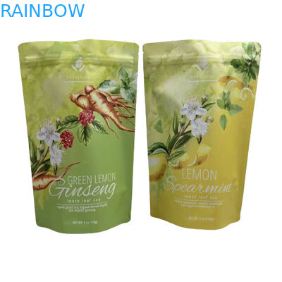Food Grade Stand Up Pouch Bags Plastic Custom Foil Matte Finish For Tea Packing