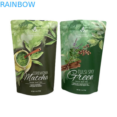 Food Grade Stand Up Pouch Bags Plastic Custom Foil Matte Finish For Tea Packing