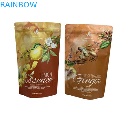 Food Grade Stand Up Pouch Bags Plastic Custom Foil Matte Finish For Tea Packing