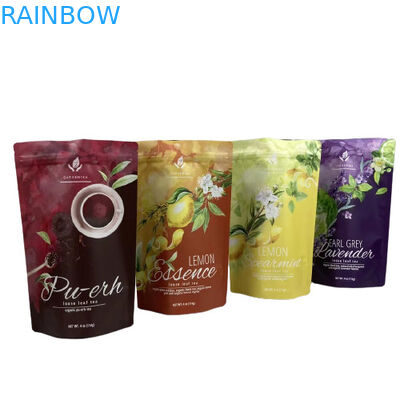 Food Grade Stand Up Pouch Bags Plastic Custom Foil Matte Finish For Tea Packing