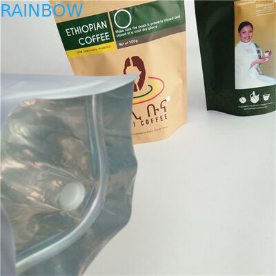 Environmental Friendly Custom Paper Flexible Packaging Kraft Coffee Ziplock Stand Up Pouch Bag for 250g 500g And 1kg