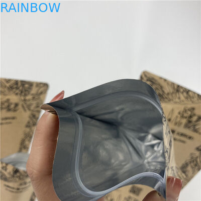 Promotional Stand Up Pouch Food Grade Heat Seal Printed Biodegradable Custom Food Kraft Paper Bag With Zipper